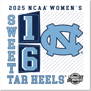 Tar Heels 2025 NCAA Women's March Madness Sweet 16 Posters and Art